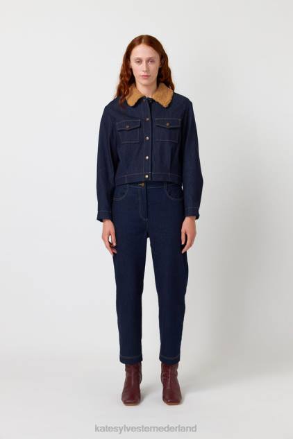 vrouwen denim jasje van schapenvacht Kate Sylvester kleding 8LB4O265 indigo