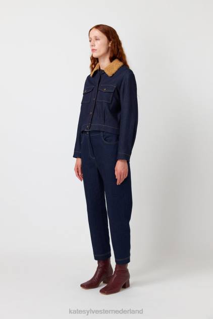 vrouwen denim jasje van schapenvacht Kate Sylvester kleding 8LB4O265 indigo