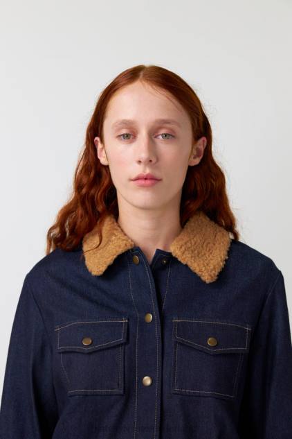 vrouwen denim jasje van schapenvacht Kate Sylvester kleding 8LB4O265 indigo
