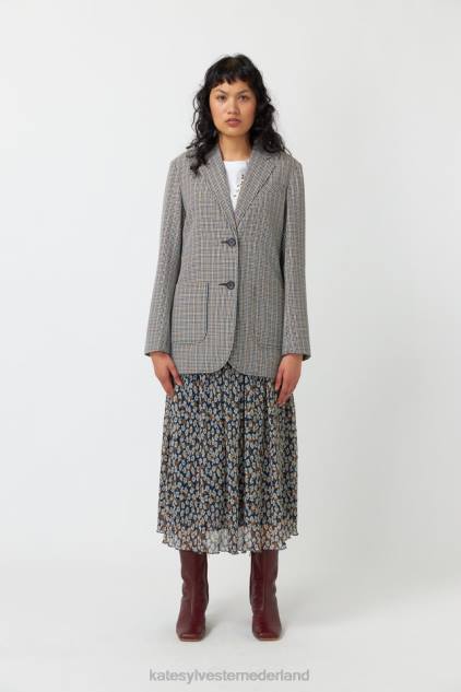 vrouwen geruite blazer Kate Sylvester kleding 8LB4O270 zandsteen