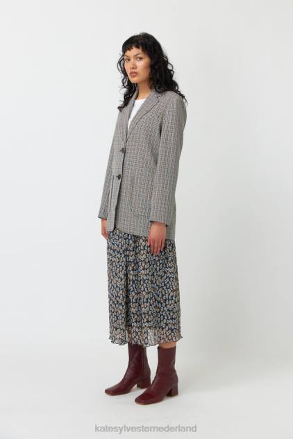 vrouwen geruite blazer Kate Sylvester kleding 8LB4O270 zandsteen
