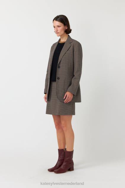vrouwen geruite blazer Kate Sylvester kleding 8LB4O271 mokka