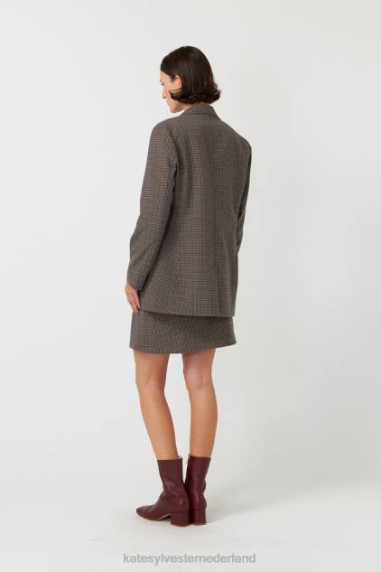 vrouwen geruite blazer Kate Sylvester kleding 8LB4O271 mokka