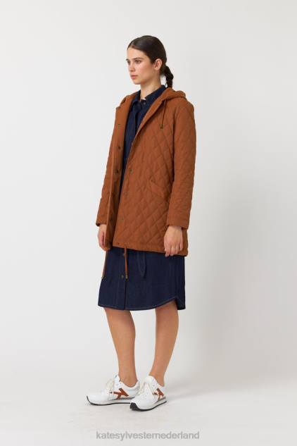 vrouwen gewatteerde parka Kate Sylvester kleding 8LB4O67 tabak