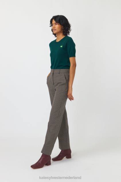vrouwen geruite broek Kate Sylvester kleding 8LB4O244 mokka