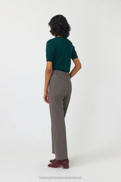 vrouwen geruite broek Kate Sylvester kleding 8LB4O244 mokka