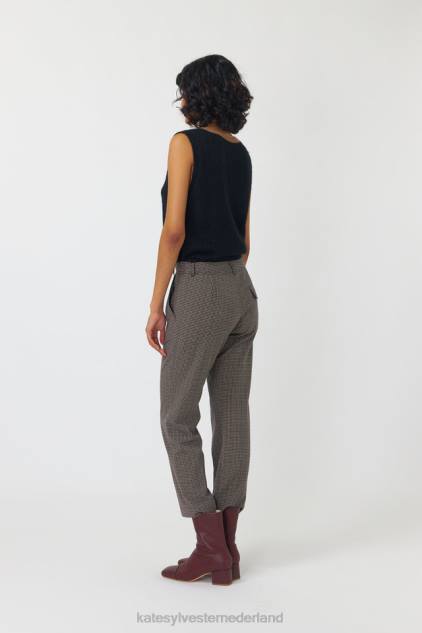 vrouwen geruite cropped broek Kate Sylvester kleding 8LB4O243 mokka