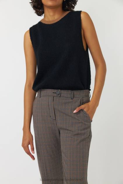 vrouwen geruite cropped broek Kate Sylvester kleding 8LB4O243 mokka
