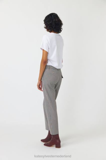 vrouwen geruite cropped broek Kate Sylvester kleding 8LB4O245 zandsteen