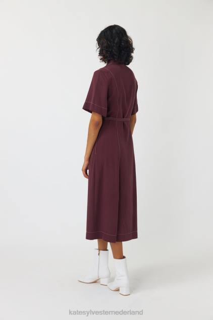 vrouwen Bernadette overhemdjurk Kate Sylvester kleding 8LB4O85 pruim