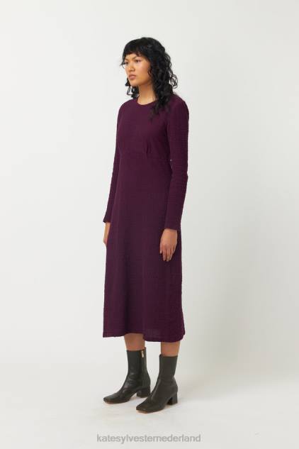 vrouwen gekreukelde jurk Kate Sylvester kleding 8LB4O53 Bordeaux