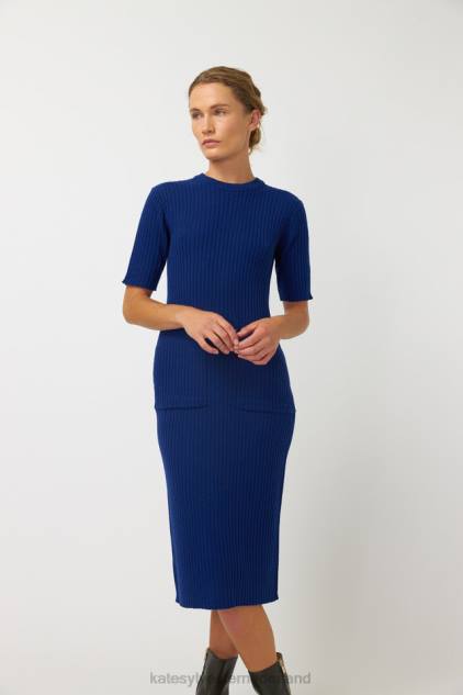 vrouwen geribbelde jurk Kate Sylvester kleding 8LB4O25 inkt