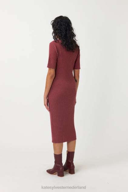 vrouwen geribbelde jurk Kate Sylvester kleding 8LB4O44 roos