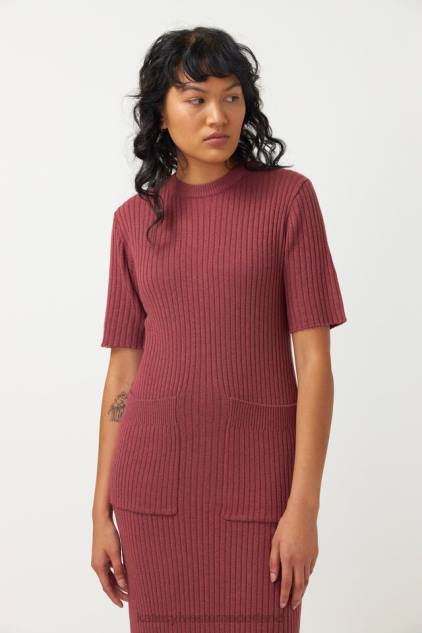 vrouwen geribbelde jurk Kate Sylvester kleding 8LB4O44 roos