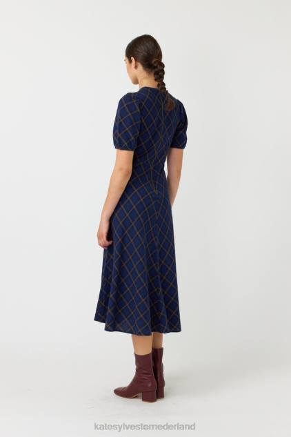 vrouwen geruite jurk Kate Sylvester kleding 8LB4O88 inkt