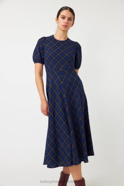 vrouwen geruite jurk Kate Sylvester kleding 8LB4O88 inkt