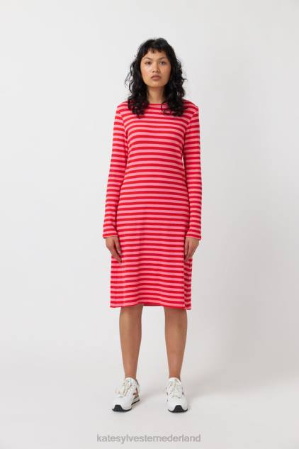 vrouwen gestreepte jurk Kate Sylvester kleding 8LB4O152 roze streep