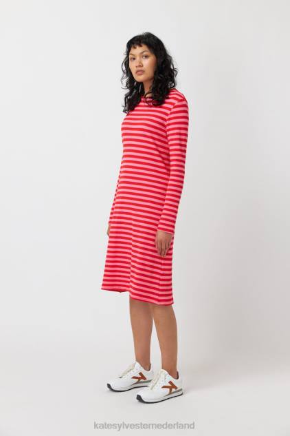 vrouwen gestreepte jurk Kate Sylvester kleding 8LB4O152 roze streep