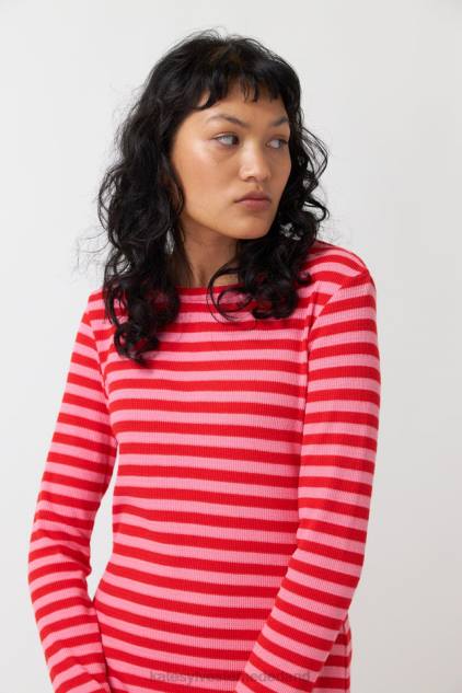 vrouwen gestreepte jurk Kate Sylvester kleding 8LB4O152 roze streep