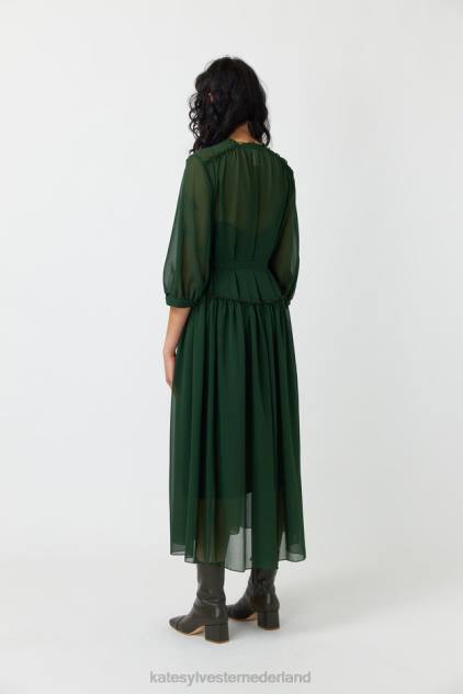 vrouwen golvende jurk Kate Sylvester kleding 8LB4O130 smaragd
