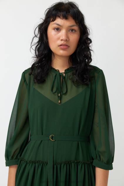 vrouwen golvende jurk Kate Sylvester kleding 8LB4O130 smaragd