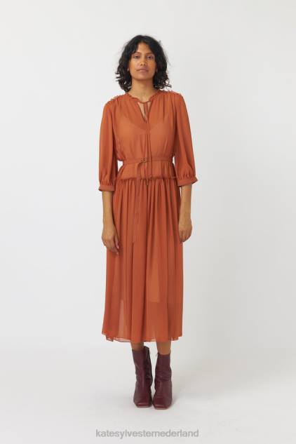 vrouwen golvende jurk Kate Sylvester kleding 8LB4O144 kruid
