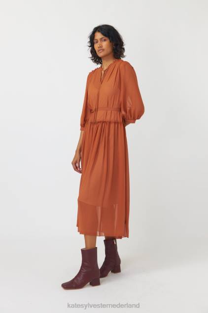 vrouwen golvende jurk Kate Sylvester kleding 8LB4O144 kruid