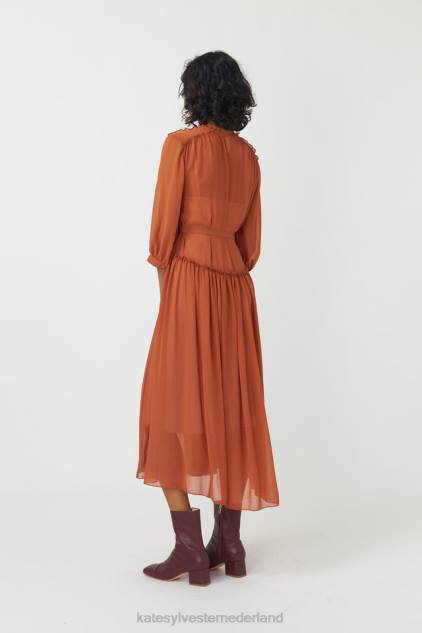 vrouwen golvende jurk Kate Sylvester kleding 8LB4O144 kruid