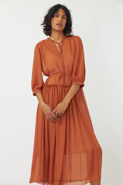vrouwen golvende jurk Kate Sylvester kleding 8LB4O144 kruid