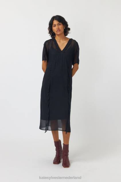 vrouwen isadora-jurk Kate Sylvester kleding 8LB4O126 zwart