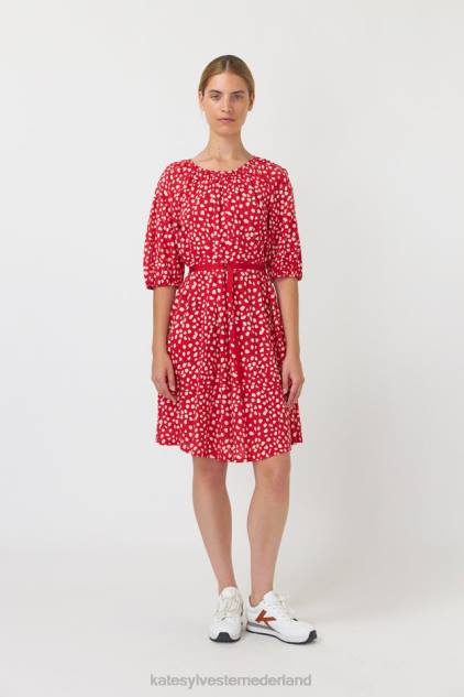 vrouwen kiezelstenen kieljurk Kate Sylvester kleding 8LB4O147 rood