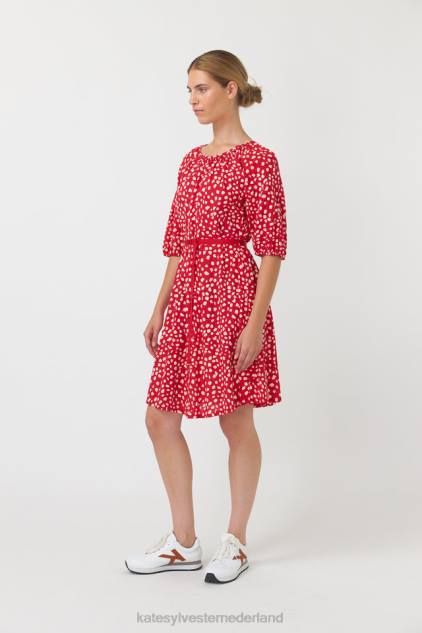 vrouwen kiezelstenen kieljurk Kate Sylvester kleding 8LB4O147 rood