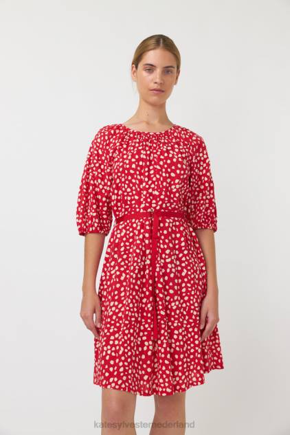 vrouwen kiezelstenen kieljurk Kate Sylvester kleding 8LB4O147 rood