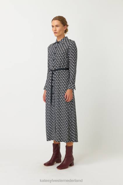 vrouwen marion overhemdjurk Kate Sylvester kleding 8LB4O10 zwart wit