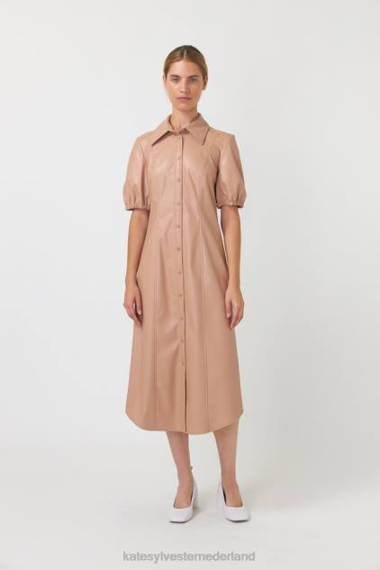 vrouwen olijfkleurige overhemdjurk Kate Sylvester kleding 8LB4O113 latte