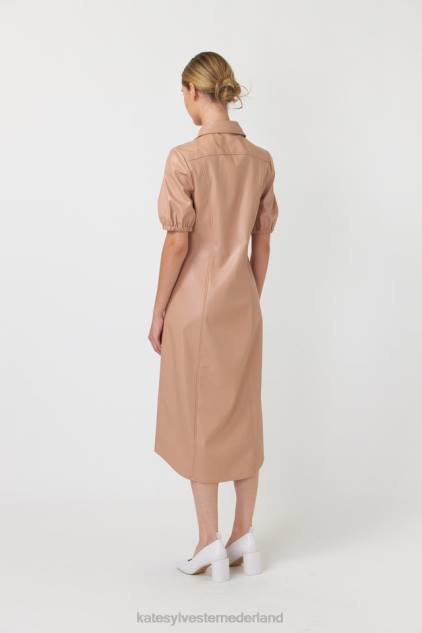 vrouwen olijfkleurige overhemdjurk Kate Sylvester kleding 8LB4O113 latte