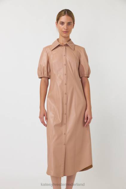 vrouwen olijfkleurige overhemdjurk Kate Sylvester kleding 8LB4O113 latte