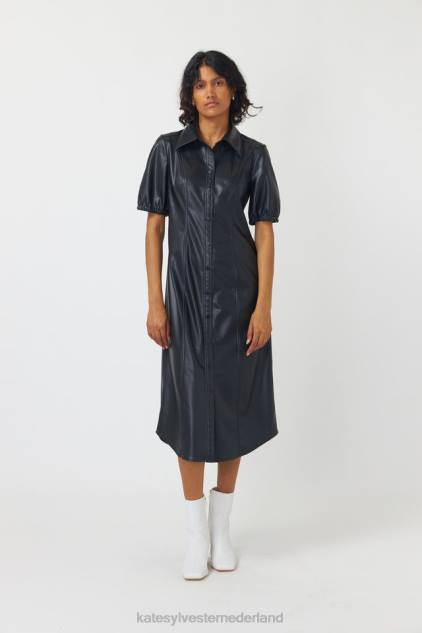 vrouwen olijfkleurige overhemdjurk Kate Sylvester kleding 8LB4O124 zwart