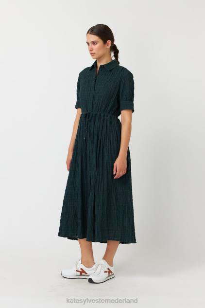 vrouwen seersucker overhemdjurk Kate Sylvester kleding 8LB4O136 woud