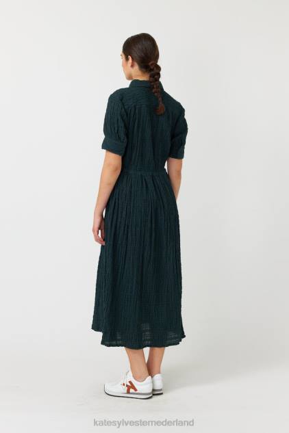 vrouwen seersucker overhemdjurk Kate Sylvester kleding 8LB4O136 woud
