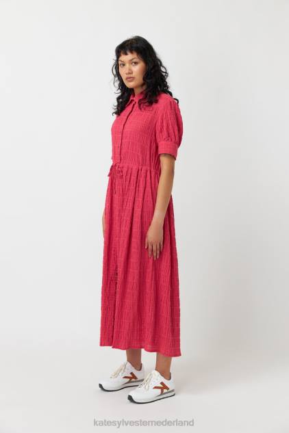 vrouwen seersucker overhemdjurk Kate Sylvester kleding 8LB4O149 roze