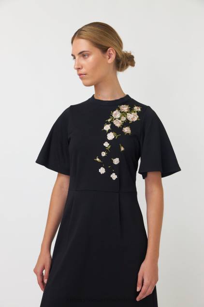 vrouwen vallende rozen jurk Kate Sylvester kleding 8LB4O100 zwart