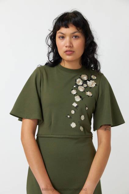 vrouwen vallende rozen jurk Kate Sylvester kleding 8LB4O93 olijf