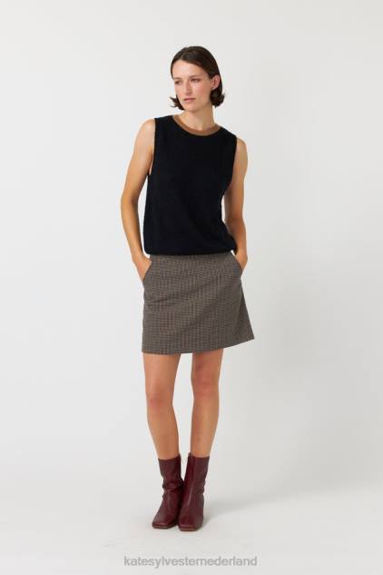 vrouwen geruite minirok Kate Sylvester kleding 8LB4O292 mokka