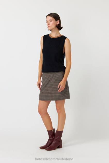 vrouwen geruite minirok Kate Sylvester kleding 8LB4O292 mokka