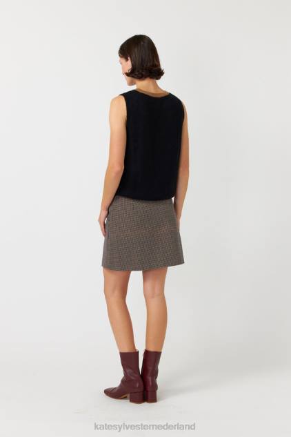 vrouwen geruite minirok Kate Sylvester kleding 8LB4O292 mokka