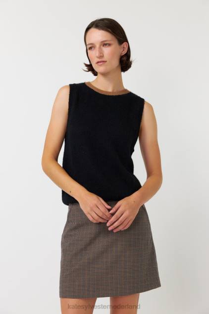 vrouwen geruite minirok Kate Sylvester kleding 8LB4O292 mokka