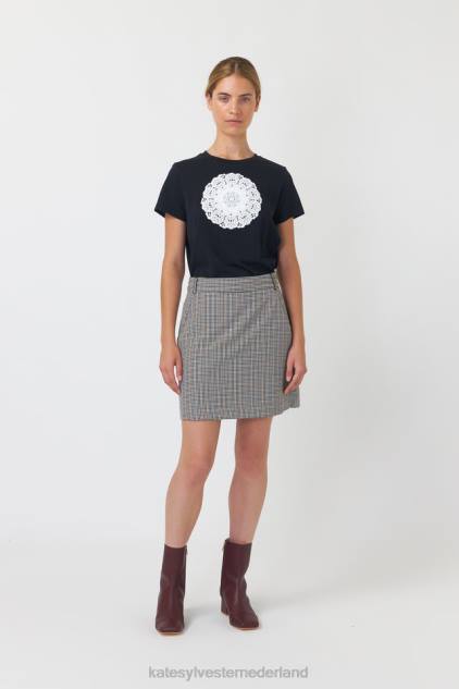 vrouwen geruite minirok Kate Sylvester kleding 8LB4O293 zandsteen