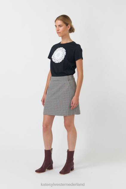 vrouwen geruite minirok Kate Sylvester kleding 8LB4O293 zandsteen