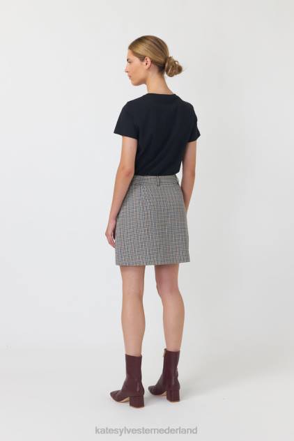 vrouwen geruite minirok Kate Sylvester kleding 8LB4O293 zandsteen
